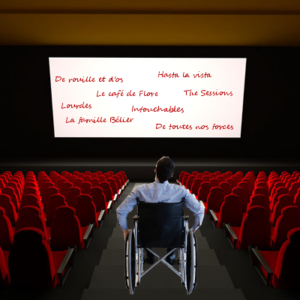 Personne handi regardant les films sur le sujet